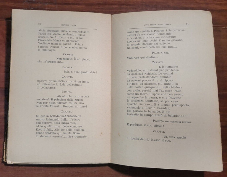 GIOVINE ITALIA dramma in 4 atti versi di Domenico Tumiati …