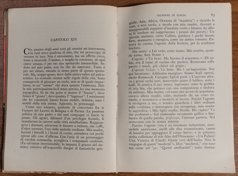 GIUSEPPE IN ITALIA di Raimondi 1949 Mondadori I edizione marzo …