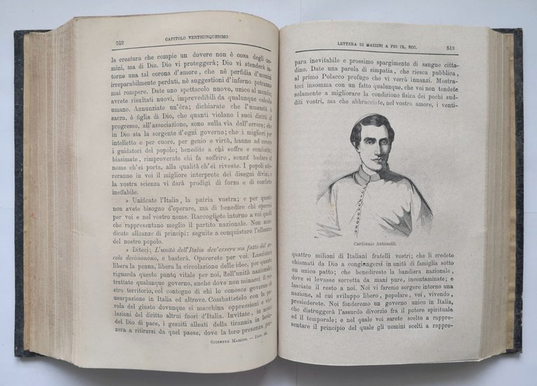 GIUSEPPE MAZZINI di Pietro De Nardi 1872 Libro antico biografia …