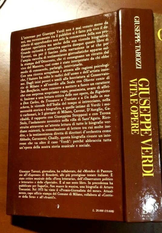 GIUSEPPE VERDI vita e opere di Tarozzi 1982 Sugarco libro …