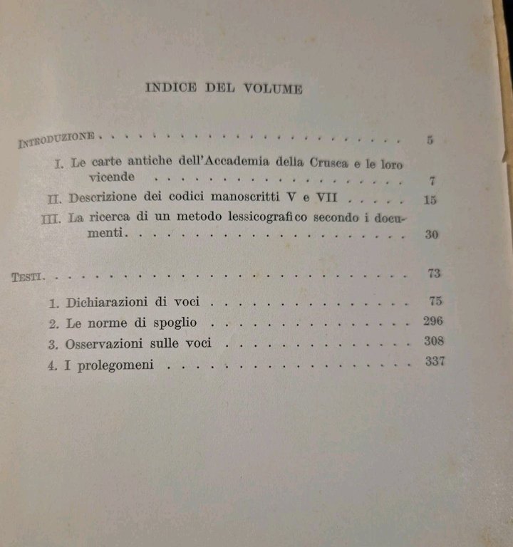 GLI ATTI DEL PRIMO VOCABOLARIO editi da Severina Parodi 1974 …