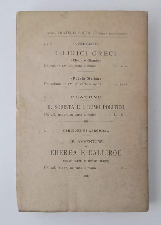 GLI IDILLI DI TEOCRITO tradotti da Angelo Taccone 1914 Fratelli …