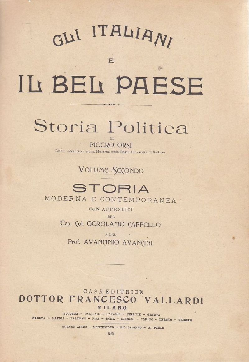 GLI ITALIANI E IL BEL PAESE V 2 Storia moderna …