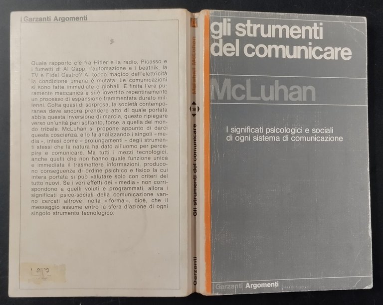 GLI STRUMENTI DEL COMUNICARE di Marshall McLuhan 1977 Garzanti Libro