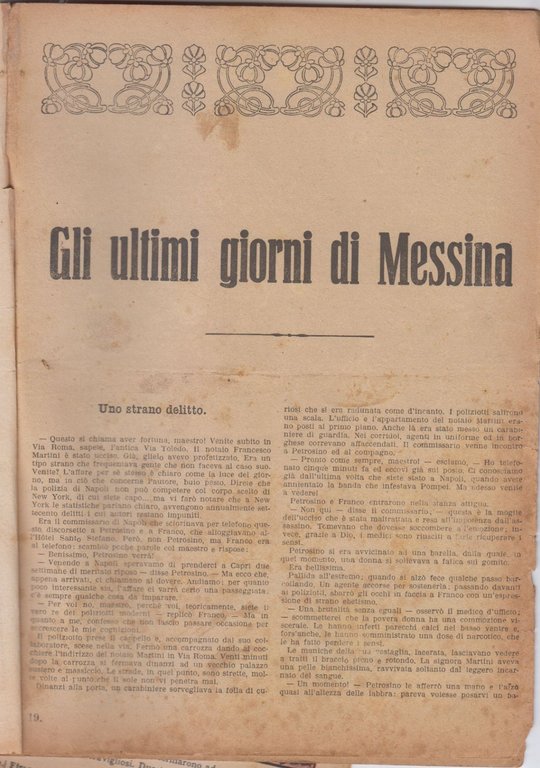 GLI ULTIMI GIORNI DI MESSINA Petrosino contro mafia camorra mano …