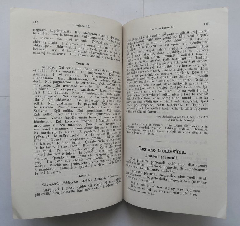 GRAMMATICA ELEMENTARE DELLA LINGUA ALBANESE di Angelo Leotti 1915 Groos …