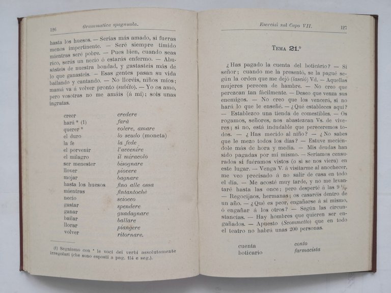 GRAMMATICA SPAGNOLA di Luigi Pavia 1912 Ulrico Hoepli Libro Manuale