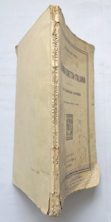 GRAMMATICHETTA ITALIANA per classi elementari Cesare De Titta 1934 Libro …