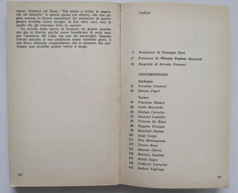 GRAMSCI VIVO le testimonianze dei suoi contemporanei 1977 Feltrinelli Libro