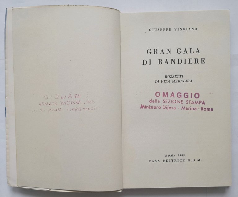 GRAN GALA DI BANDIERE bozzetti vita marinara Giuseppe Vingiano 1949 …