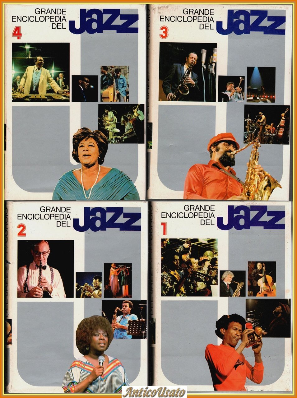 GRANDE ENCICLOPEDIA DEL JAZZ 4 volumi Curcio Mazzoletti Illustrata Libro | Immagine principale
