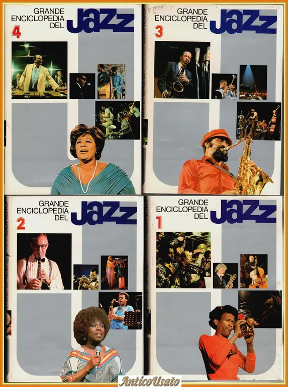 GRANDE ENCICLOPEDIA DEL JAZZ 4 volumi Curcio Mazzoletti Illustrata Libro