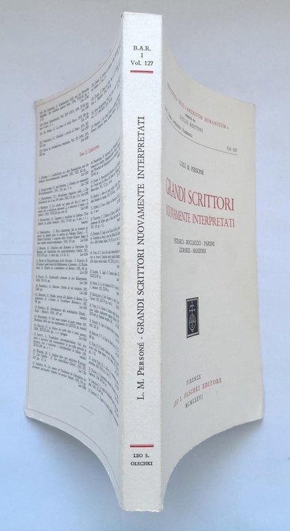 GRANDI SCRITTORI NUOVAMENTE INTERPRETATI di Luigi Personé 1976 Olschki Libro
