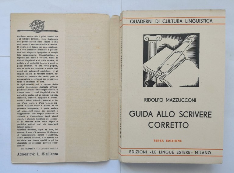 GUIDA ALLO SCRIVERE CORRETTO di Ridolfo Mazzucconi 1936 cultura linguistic …
