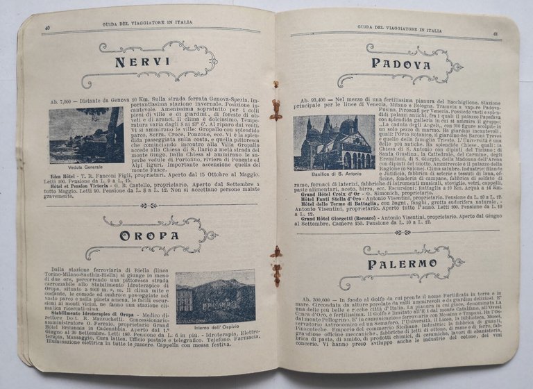 GUIDA DEL VIAGGIATORE IN ITALIA Societa Italiana degli Albergatori libro …
