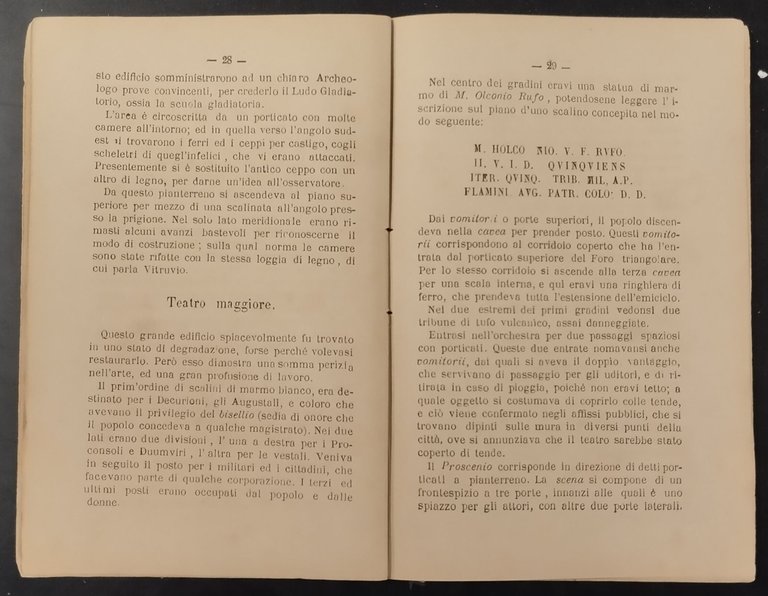 GUIDA DI POMPEI di Nicola Pagano 1881 Tipografia pompeian, tiipoScafati …