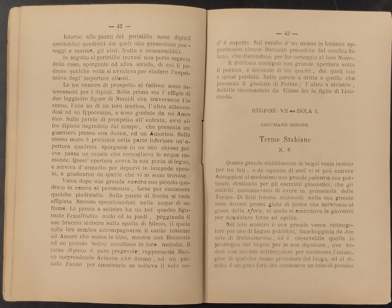 GUIDA DI POMPEI di Nicola Pagano 1881 Tipografia pompeian, tiipoScafati …