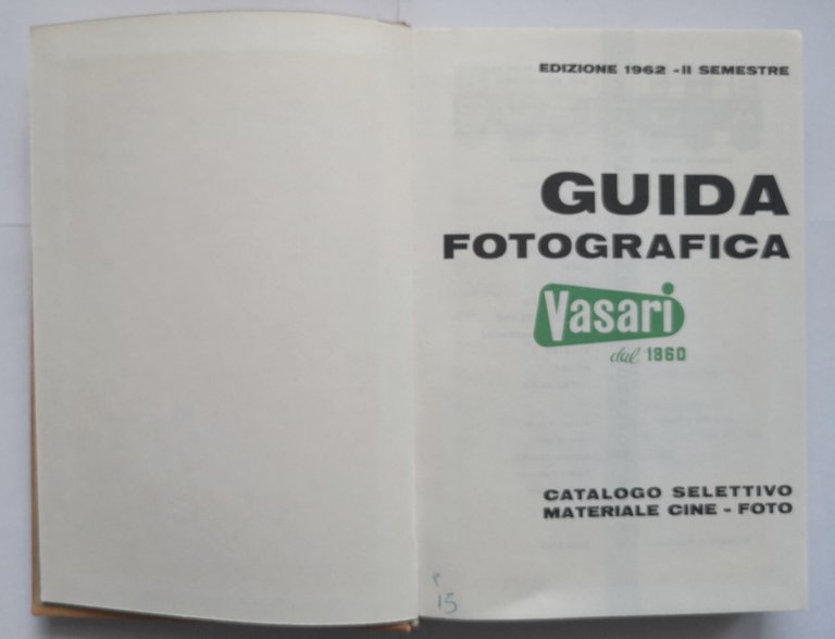 GUIDA FOTOGRAFICA VASARI 1962 Mondadori catalogo selettivo cine foto libro