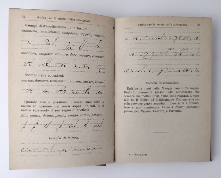 GUIDA PER LO STUDIO DELLA STENOGRAFIA di Aroldo Nicoletti 1918 …