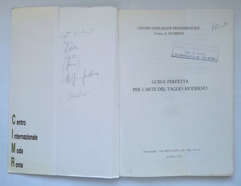 GUIDA PERFETTA PER L'ARTE DEL TAGLIO MODERNO Guarino 1987 CIAMS …