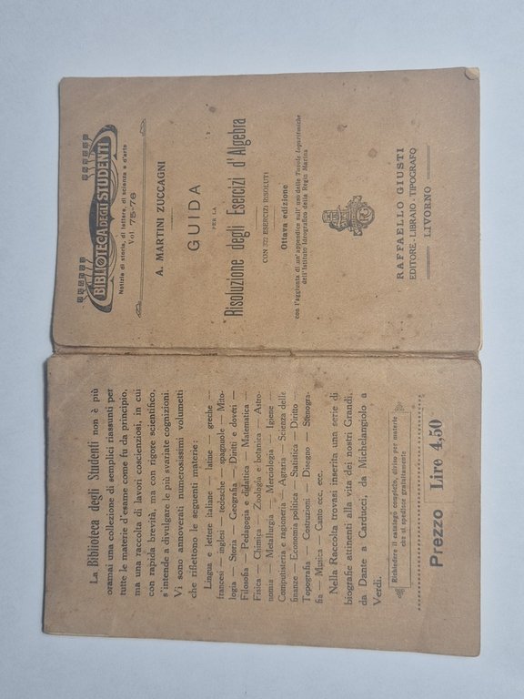 GUIDA RISOLUZIONE DEGLI ESERCIZI ALGEBRA di A Martini Zuccagni 1933 … | Immagine Gallery 2