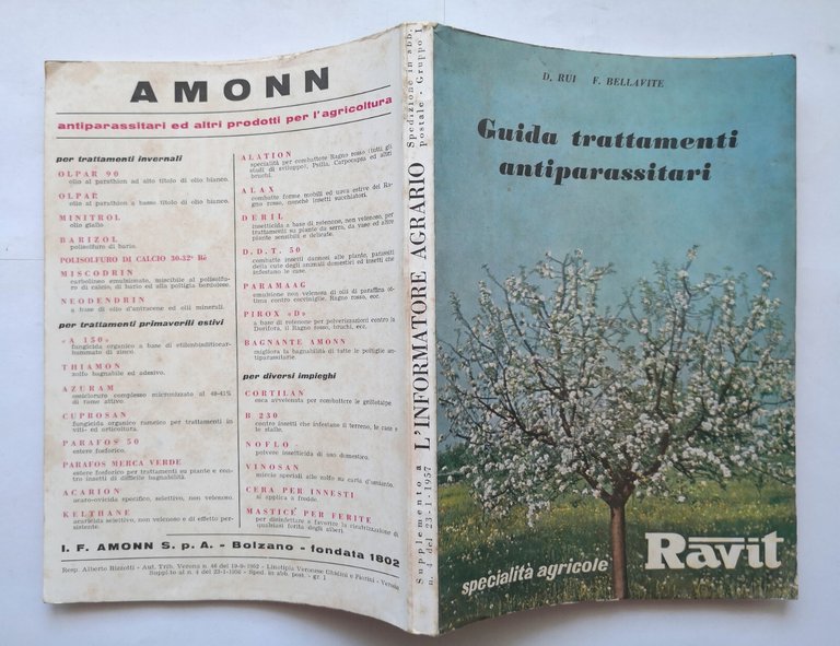 GUIDA TRATTAMENTI ANTIPARASSITARI di Rui e Bellavite 1957 libro manuale …