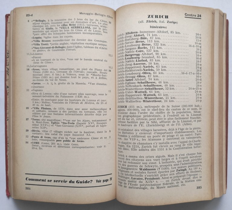 GUIDE AUTOMOBILE OFFICIEL DE LA SUISSE 1952 53 Editions Hallwag …