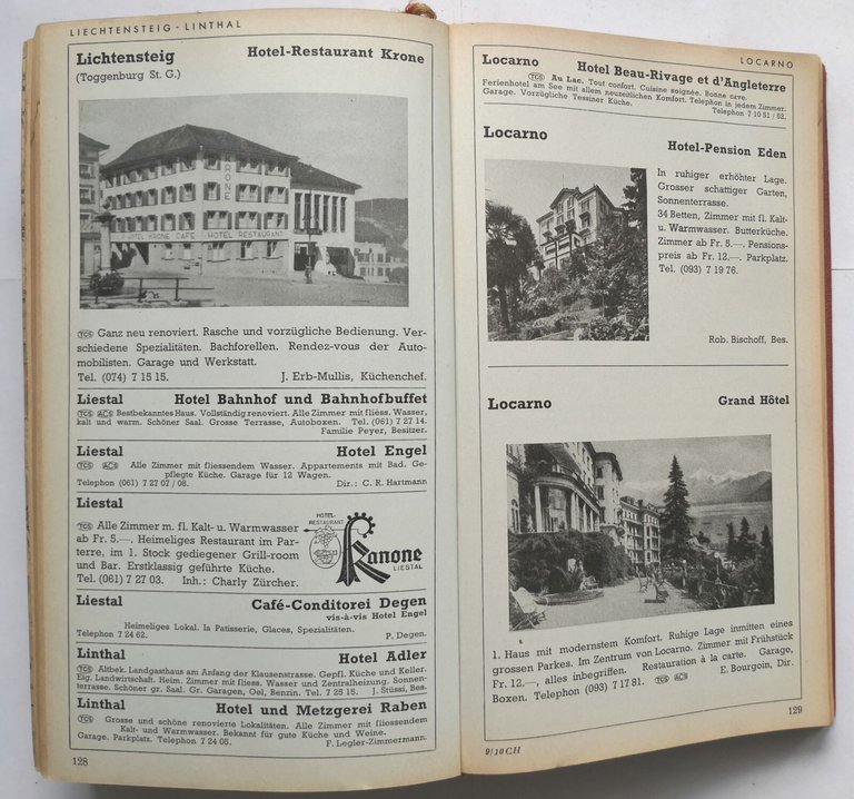 GUIDE AUTOMOBILE OFFICIEL DE LA SUISSE 1952 53 Editions Hallwag …