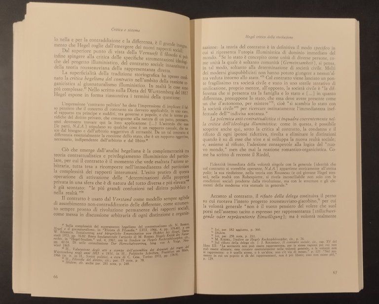 HEGEL POLITICO DEL'ESPERIENZA di Dario Borso 1976 Feltrinelli Libro filosofia