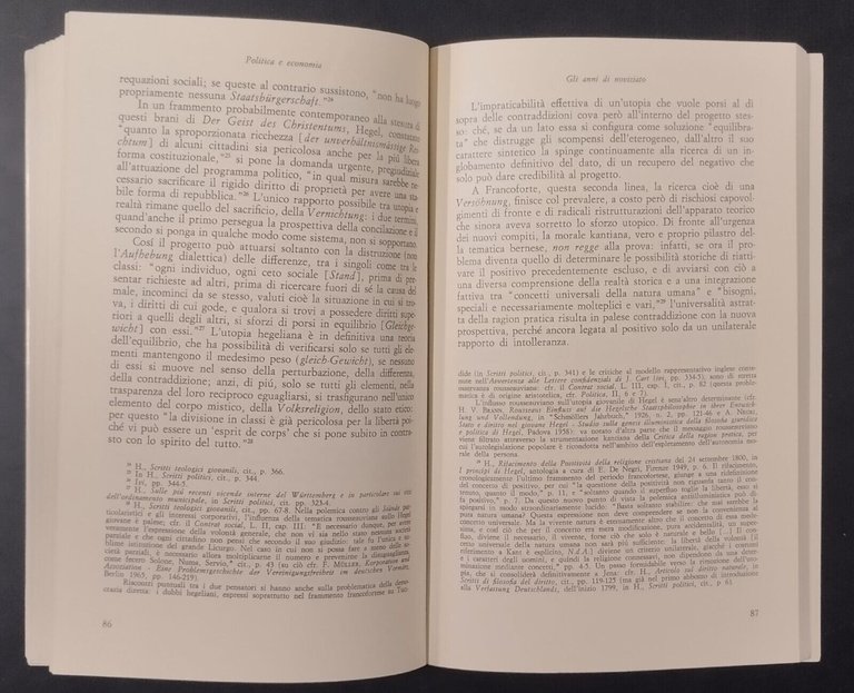 HEGEL POLITICO DEL'ESPERIENZA di Dario Borso 1976 Feltrinelli Libro filosofia