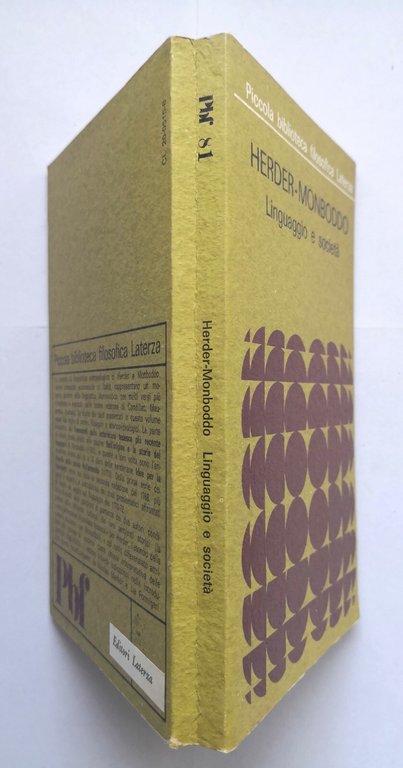 HERDER MONBODDO LINGUAGGIO E SOCIETÀ di Merker e Formigari 1973 …