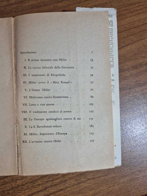 HITLER SEGRETO di Otto Strasser 1944 Donatello De Luigi Libro …