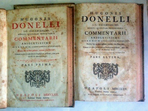 HUGONIS DONELLI COMMENTARIORUM JURIS CIVILIS + COMMENTARII ABSOLUTISSIMI 1762
