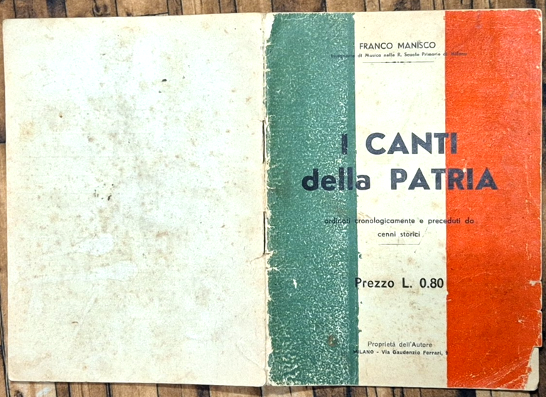 I CANTI DELLA PATRIA di Franco Manisco cenni storici 1936 … | Immagine Gallery 2