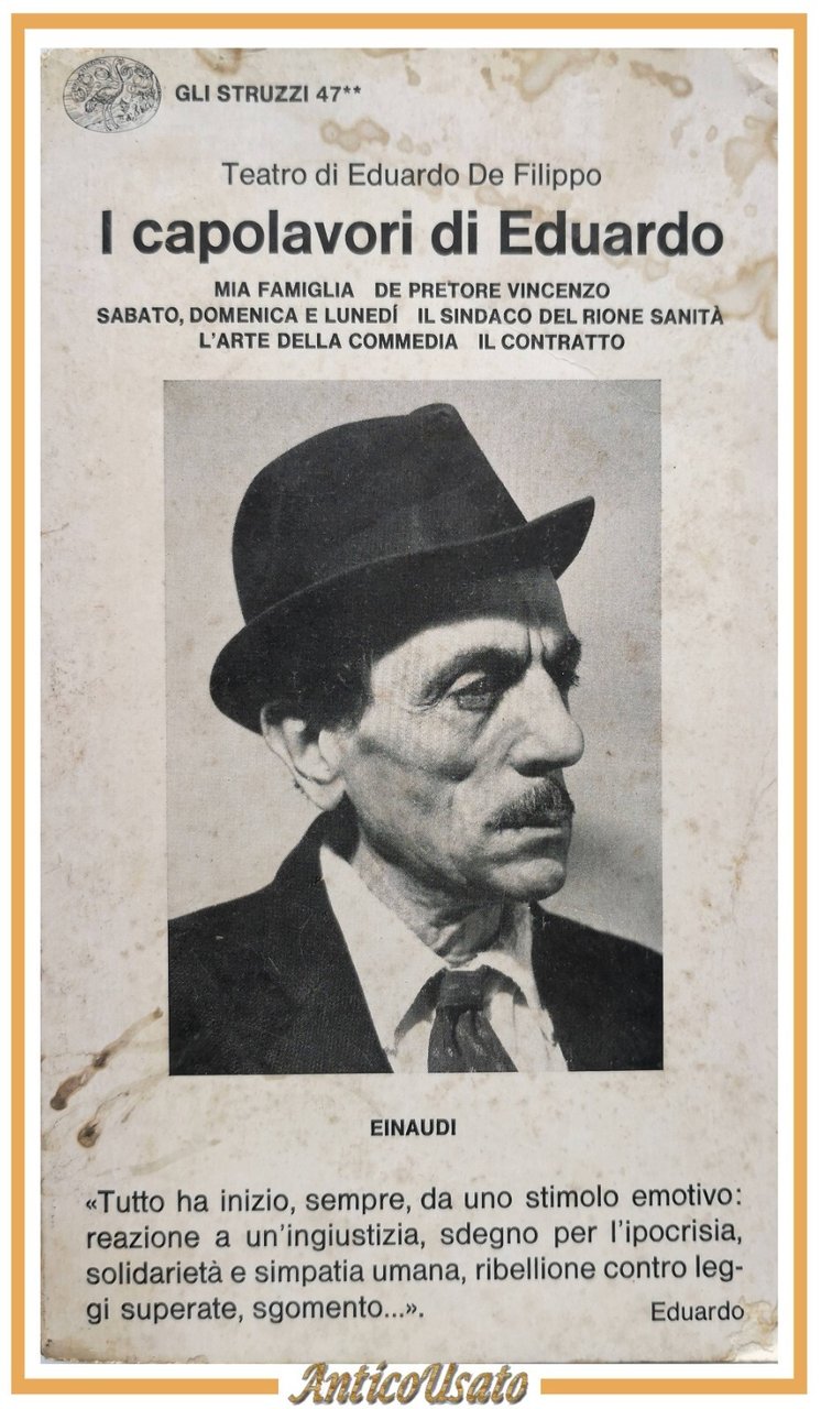 I CAPOLAVORI DI EDUARDO De Filippo volume II 1973 Einaudi …