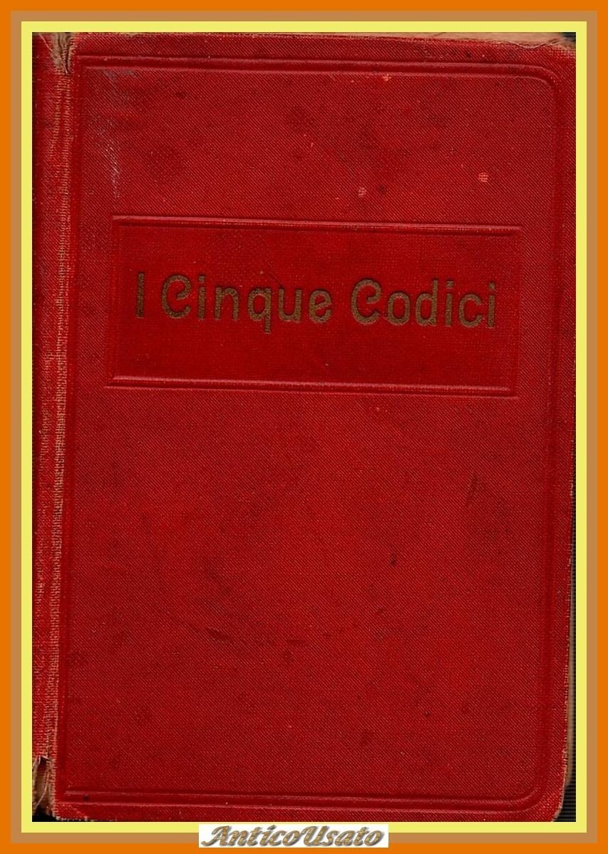I CINQUE CODICI anni 20 Bietti Reggiani Libro civile commercio …