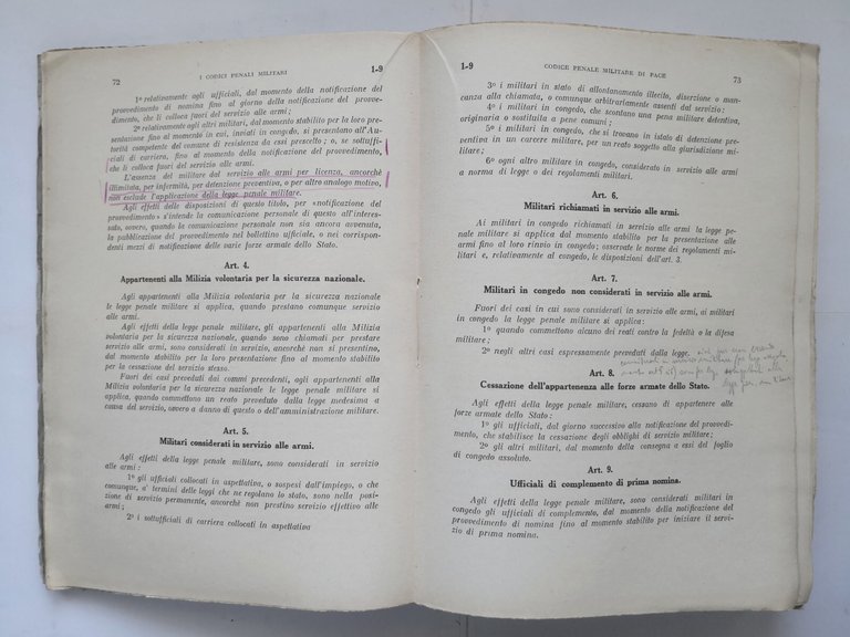 I CODICI PENALI MILITARI Parte generale di Aristide Manassero 1942 …