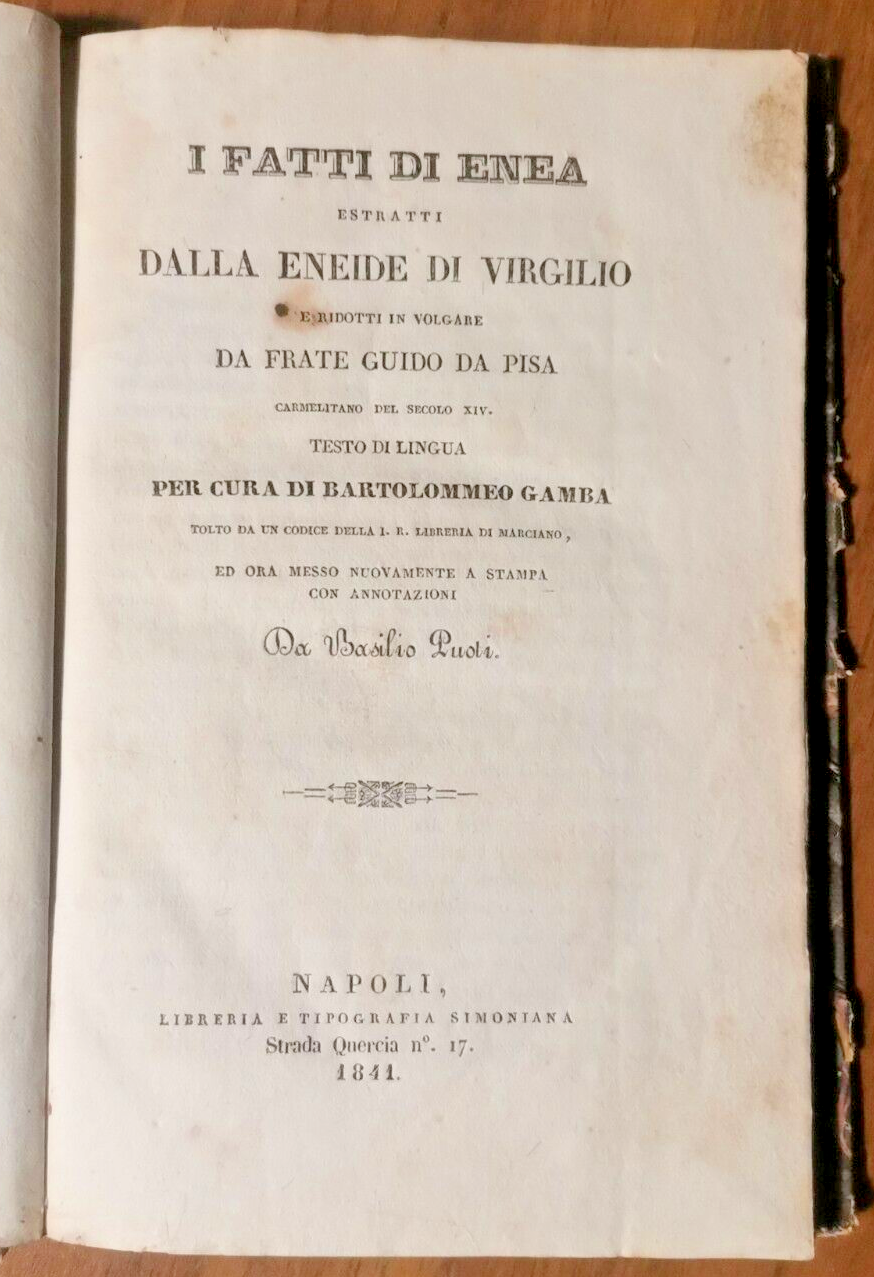I FATTI DI ENEA ESTRATTI DALL'ENEIDE DI VIRGILIO Guido da …