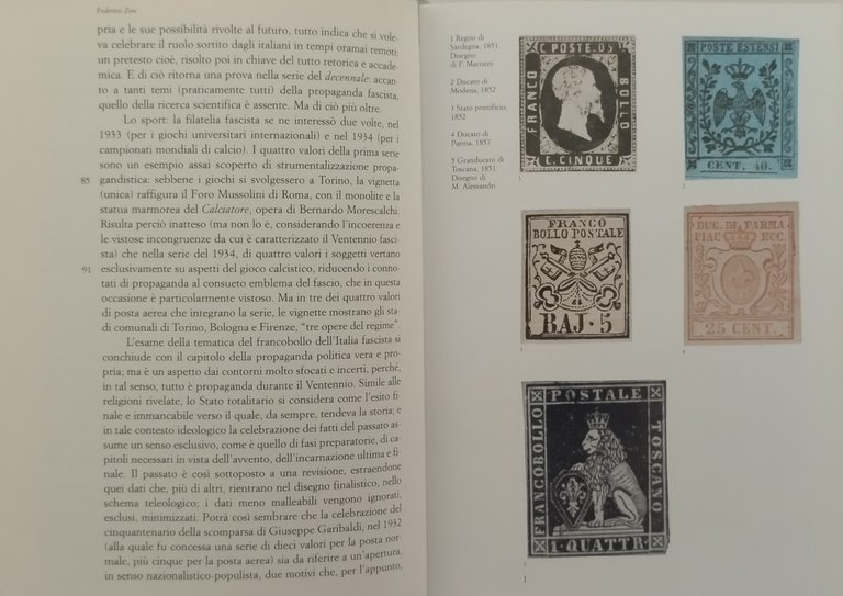 I FRANCOBOLLI ITALIANI di Federico Zeri 2006 Skira Libro filatelia