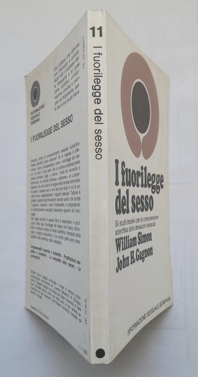 I FUORILEGGE DEL SESSO di Simon e Gagnon 1972 Bompiani …