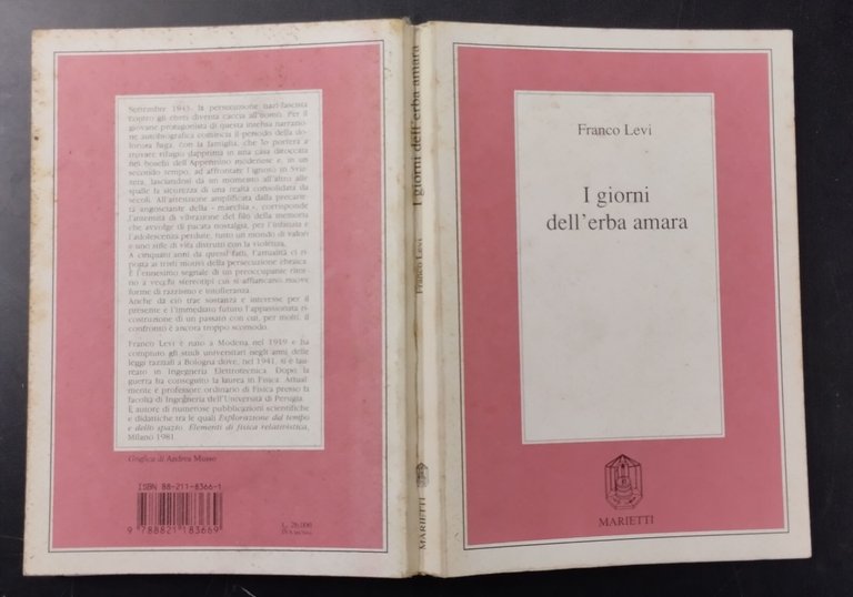 I GIORNI DELL’ERBA AMARA di Franco Levi 1990 Marietti Libro …