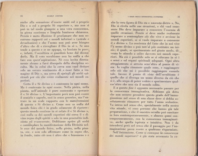 I GRADI DELLA CONOSCENZA SUPERIORE di Rudolf Steiner 1949 Bocca …