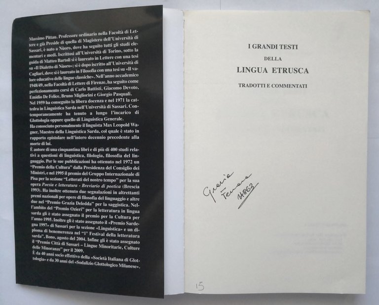 I GRANDI TESTI DELLA LINGUA ETRUSCA di Massimo Pittau 2011 …