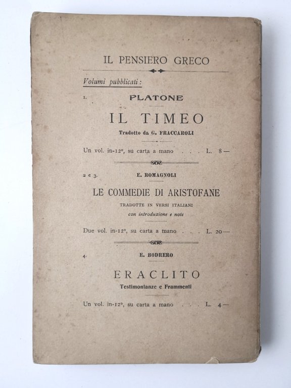 I LIRICI GRECI ELEGIA E GIAMBO di Giuseppe Fraccaroli 1910 …
