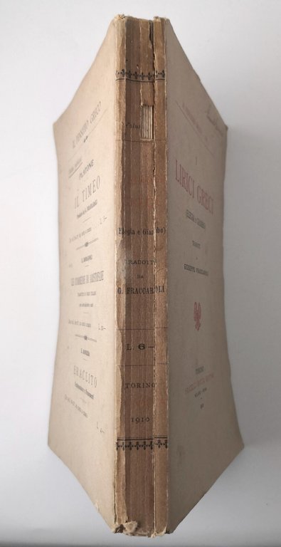 I LIRICI GRECI ELEGIA E GIAMBO di Giuseppe Fraccaroli 1910 …