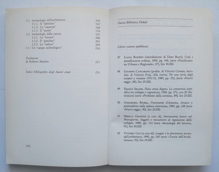 I LUOGHI DI DEDALO di Vittorio Ugo 1991 elementi teorici …
