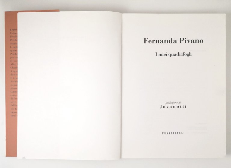 I MIEI QUADRIFOGLI di Fernanda Pivano 2000 Frassinelli prefazione Jovanotti …