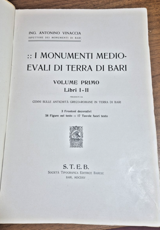 I MONUMENTI MEDIOEVALI DI TERRA BARI volume 1 Antonino Vinaccia … | Immagine Gallery 6