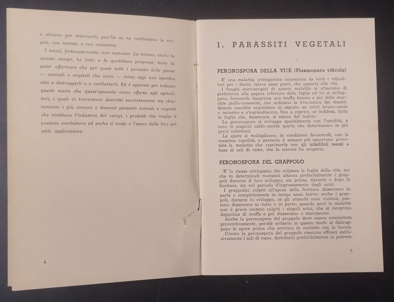 I PARASSITI DELLE PIANTE PRODOTTI ANTIPARASSITARI MONTECATINI libretto illustat