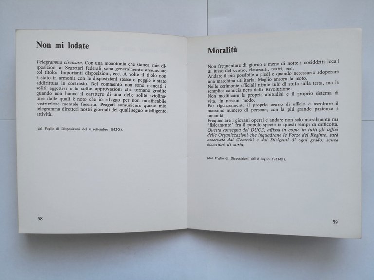 I PENSIERI DEL FEDERALE 1969 Bompiani libro fascismo fogli di …